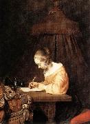 TERBORCH, Gerard Woman Writing a Letter a oil painting artist